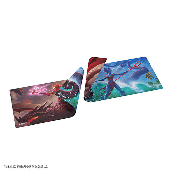 Playmat: MTG Double-Sided- Reality Fracture- Kiora of Salt and Sand/ Kiora of Fire and Ashes
